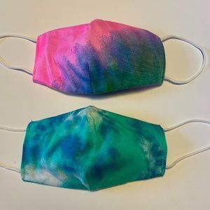New 2 PACK Cotton Cloth Face Mask TIE DYE  3-Ply